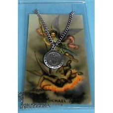 St Michael Medal and Holy Card